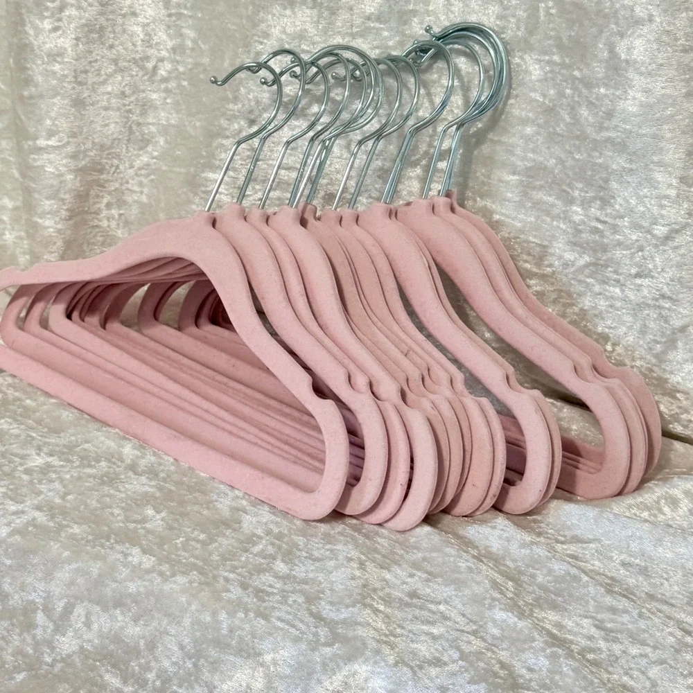 15 Pack Kids Velvet Hangers Non Slip Slim Space Saving‎ Pink